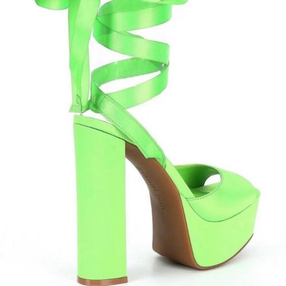 Gianni Binni satin platform ankle wrap‎ heels size 11 - Picture 2 of 16